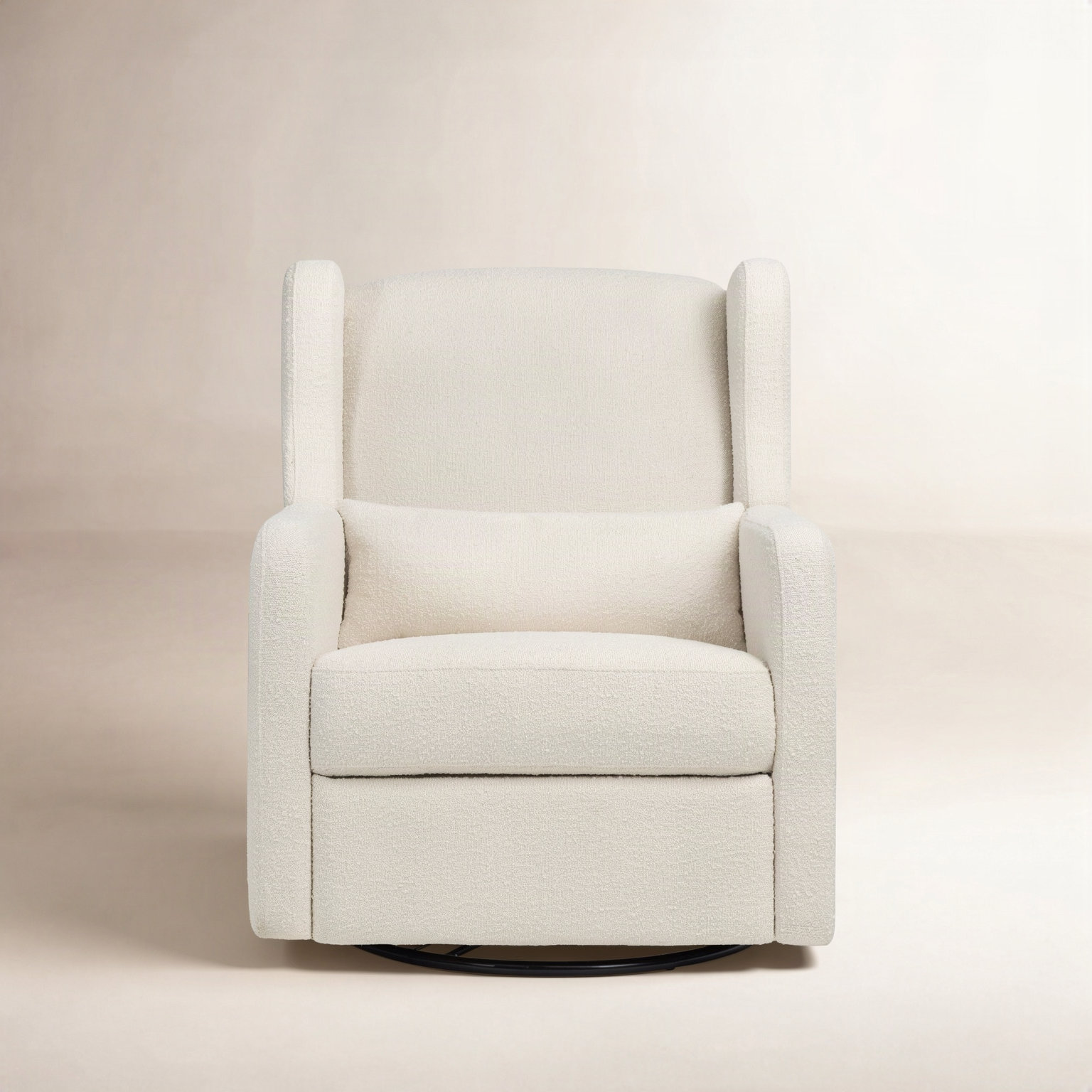 Arlo Linen Swivel Glider, Ivory Boucle