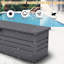 Boîte de rangement de patio en métal imperméable gris de 260 gallons, contenants verrouillables pour coussins de meubles, accessoires de piscine, outils de jardin, charnière hydraulique, renfort de fond, housse double couche grise,-132723003