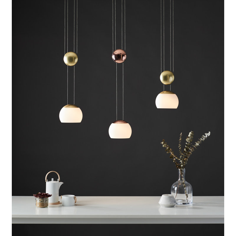 Luminaire suspendu à dôme simple à 1 lumière Kraus, Laiton
