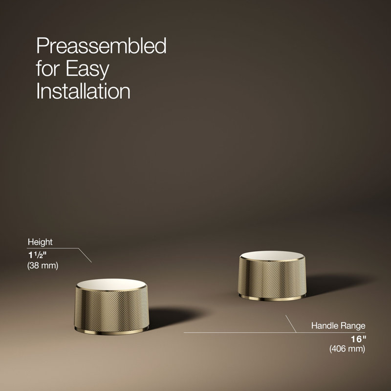 Components™ Bathroom Sink Handles with Oyl Design, Vibrant French Gold