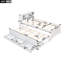 Lit plateforme simple avec tête de lit, USB, lit gigogne simple et 3 tiroirs, blanc-206955125