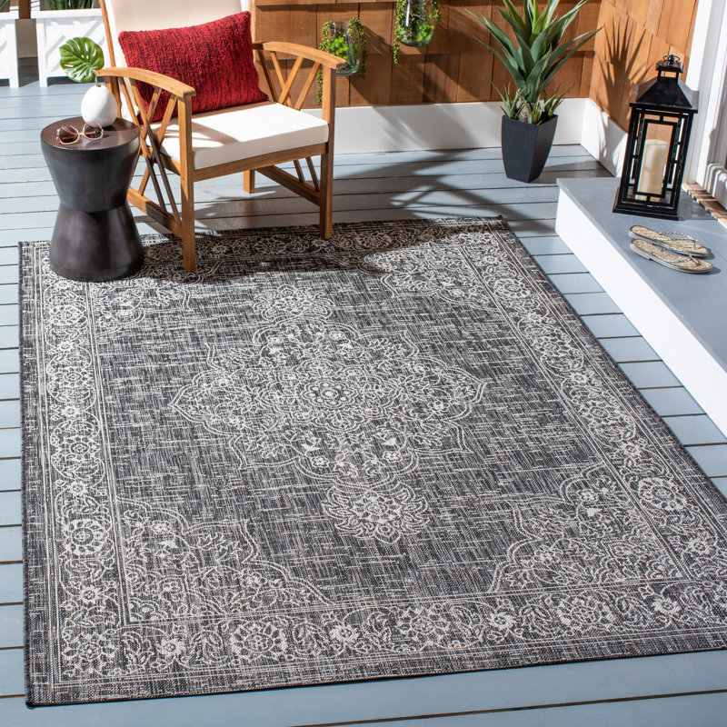 Tapis oriental d'intérieur / extérieur Louvenia Performance, Rectangle 9 pi x 12 pi