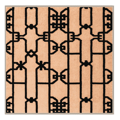 Machine Washable Trellis Brown Area Rug