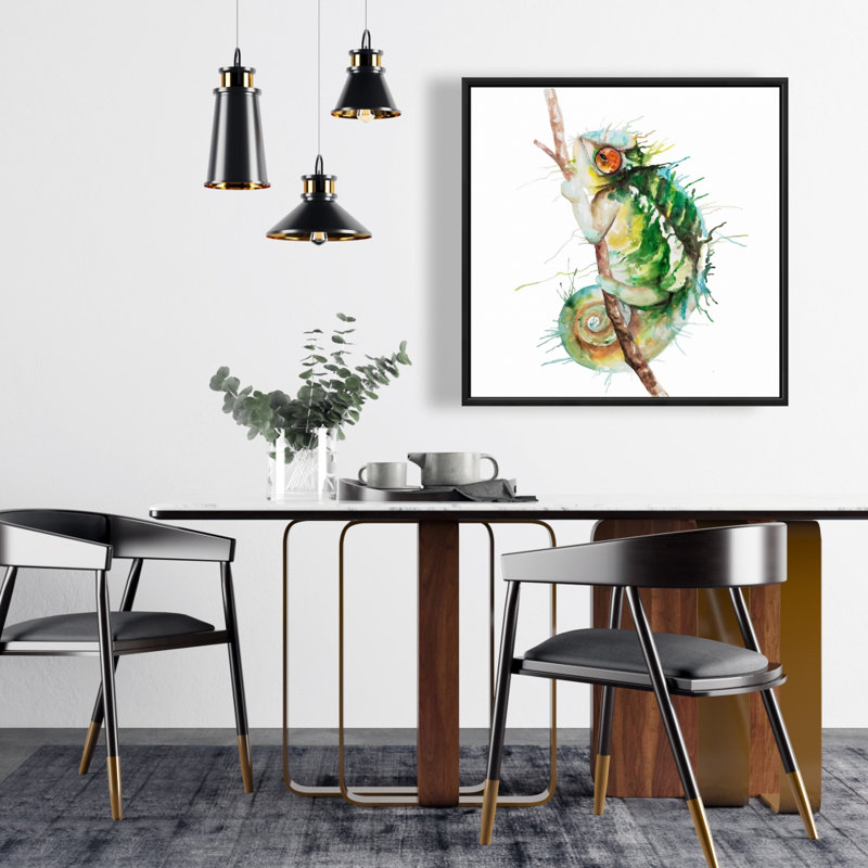 «Watercolor Chameleon», Vert