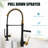 Double-Headed Single-Handle High-Pressure Kitchen Faucet, With Pull-Down Sprayer And Soap Dispenser.-113371798