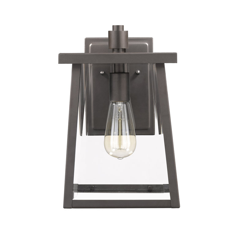 Lanterne murale d’extérieur 1 ampoule Dunnigan, H 12 po x l 8 po x P 10 po, Bronze huilé