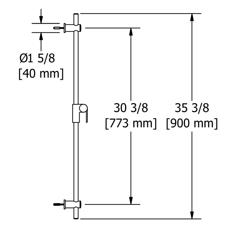 Barre coulissante 36 po Riobel, Nickel brossé