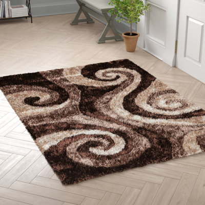 Tapis brun/beige poils longs Kenzie
