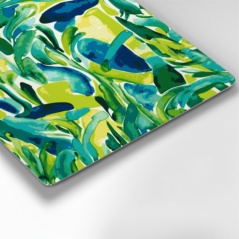 Abstract Watercolor 57 Green Metal Wall Art