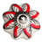 Set of Eight Red And White Floral Ceramic Drawer Pull Knobs
