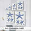 Toile tendue avec châssis V-Premium Blue Sea Stars - prêt à être accroché