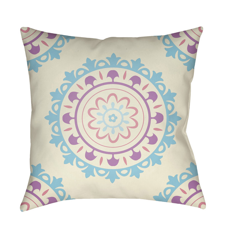 Indoor/Outdoor Throw Pillow, 18" H x 18" W x 3.5" D, Blue