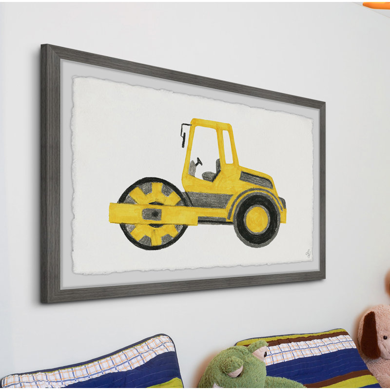 Heliodoro «Road Roller Truck», reproduction encadrée, H 8 po x l 12 po x P 1,5 po