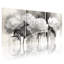 Pivoine noire et blanche, art floral sur toile, ensemble de 3 reproductions de peintures à l'huile