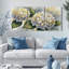 Hydrangea, art mural aquarelle sur toile, ensemble de 3 panneaux pour le salon ou la chambre à coucher-525576092