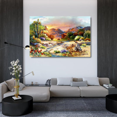 Red Barrel Studio® Lee, James Gallery Wrapped Canvas Art Titled: Desert Quails