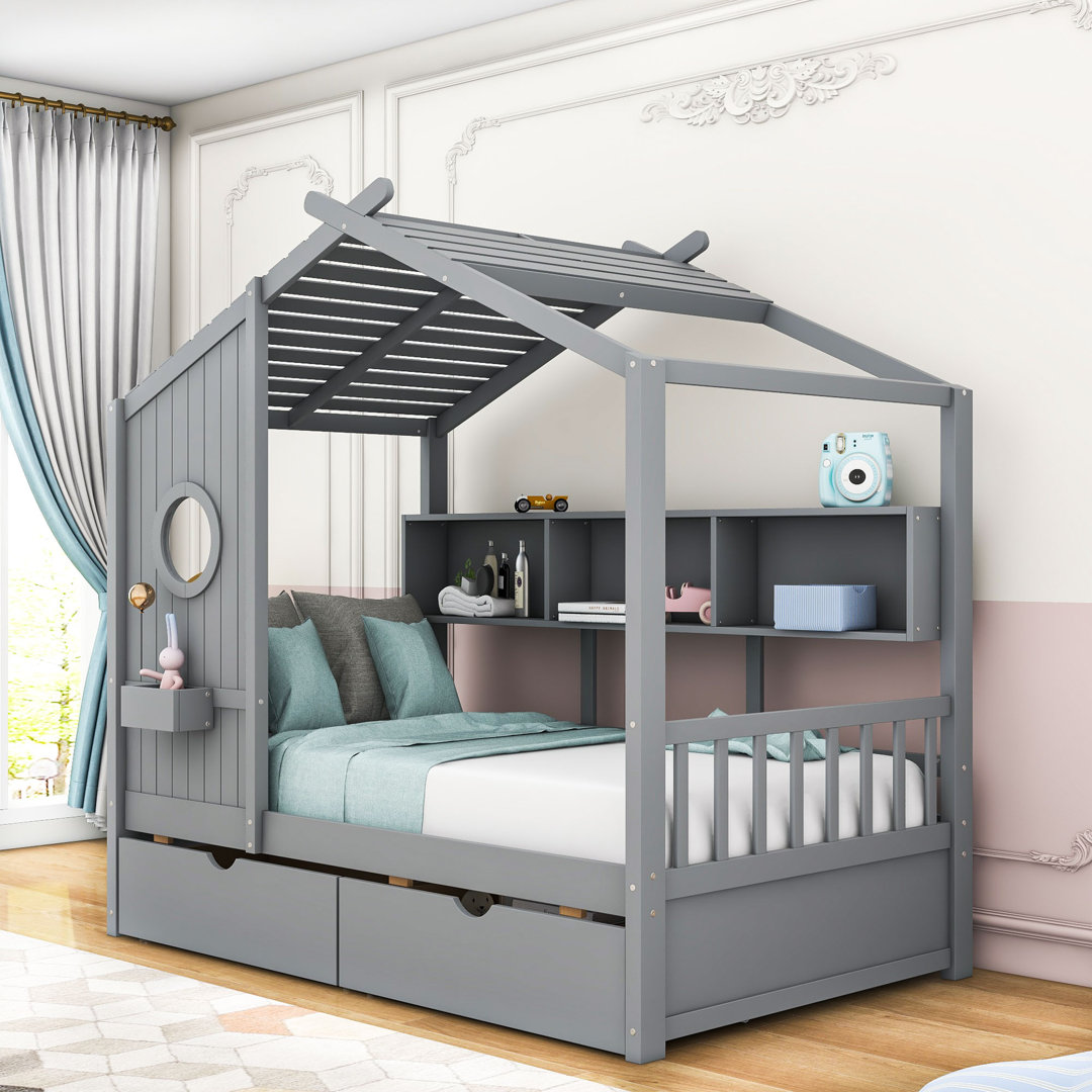 Wood Daybed with 2 Drawers and Shelves Isabelle & Max™ 