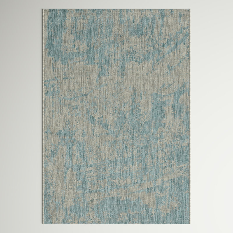 Adilynn Abstract Indoor / Outdoor Rug, Rectangle 5'3" x 7'7"