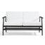 Causeuse d'extérieur en bois de teck avec coussin et accoudoirs Clinkscales-114983537-114983543