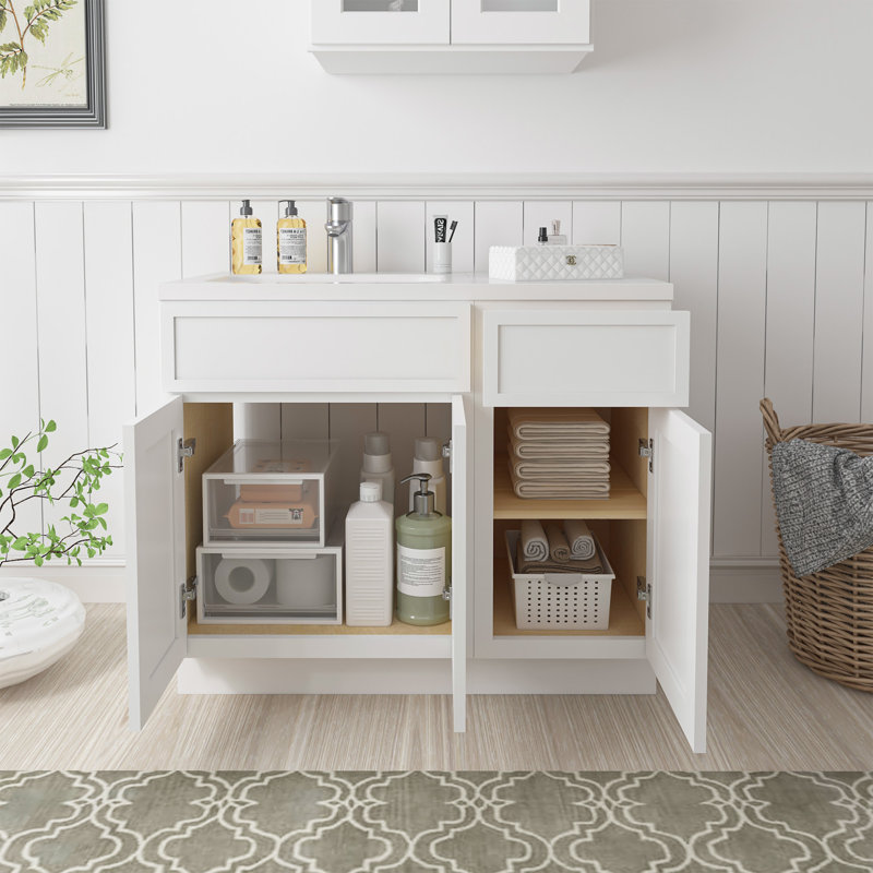 Base de meuble-lavabo simple 39 po seulement, Blanc
