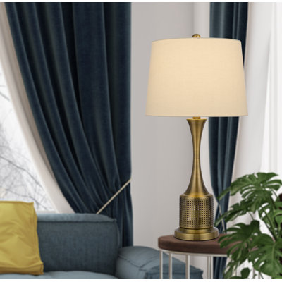 Toccoa Antique Brass Metal Table Lamp Set 100W 27.5"H Set of 2