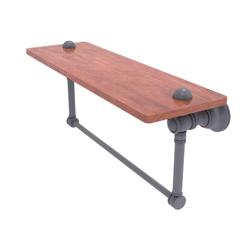 Tablette en bois Freyja, H 5,54 po x l 16 po x P 7 po, Gris mat