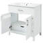 Meuble-lavabo de 30 po: lavabo en céramique et beaucoup de rangement. Compact pour les petites salles de bain. Blanc, bois massif +. 2 portes, 1 tiroir. Élément élégant-1157287843