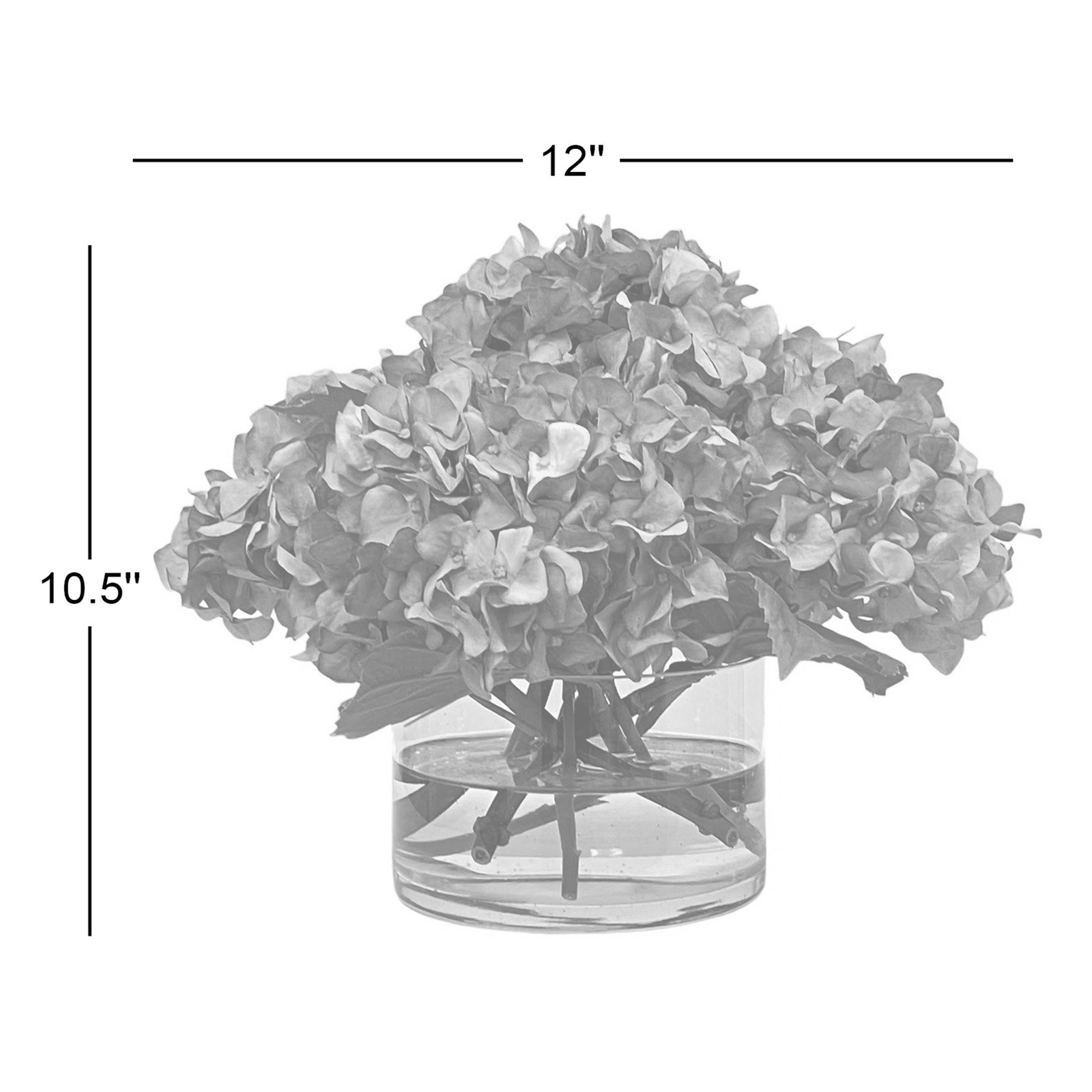 HYDRANGEA IN CYLINDER, Light Blue