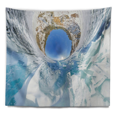 Tapisserie petite planète hummocks baikal landscape ice