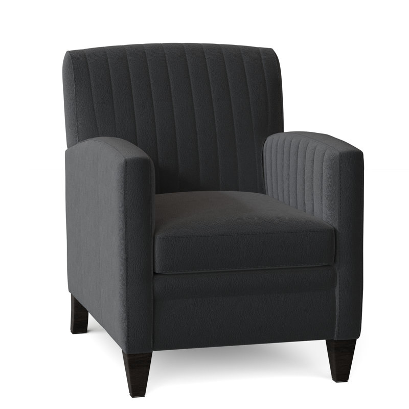 Barnabus Leather Club Chair, Aline Fumo Genuine Leather, Cobblestone