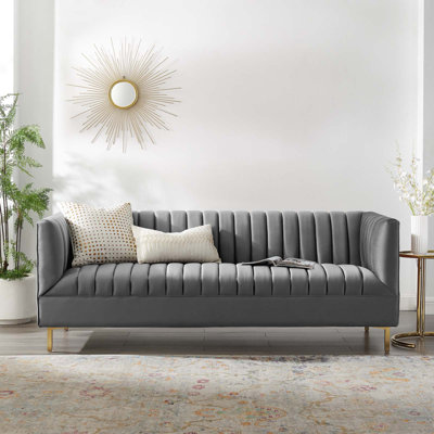 Modway Shift Channel Tufted Performance Velvet Sofa
