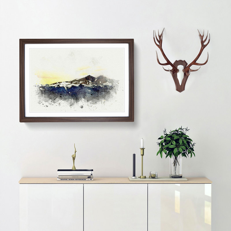 Rocky Mountains in Colorado in Abstract - Picture Frame Graphic Art Print, 35cm H x 50cm W x 2cm D, Walnut