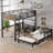 Twin XL Over Twin XL Metal Bunk Bed/Metal Loft Bed,Separable Bunk Beds,With Raised Security Fence,Walnut Color-1435645998