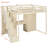 Solid Wood Full Size Loft Bed with Storage Staircase, Built-In Dressing Table with Mirror and USB Charging Ports for Bedroom-1342069324