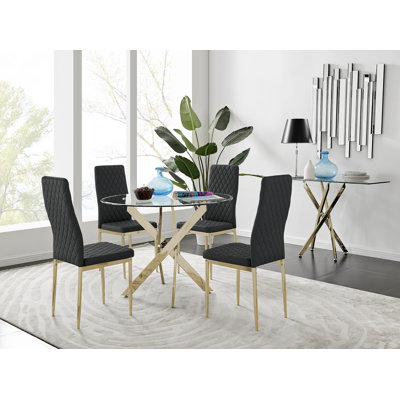 Eubanks 4-Person Round Dining Set