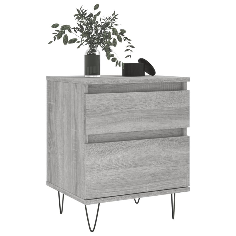 Rowlands 40cm W Bedside Table, Grey Sonoma