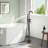 Double Handle Floor Mounted Freestanding Tub Filler Faucet with Handshower-74708624