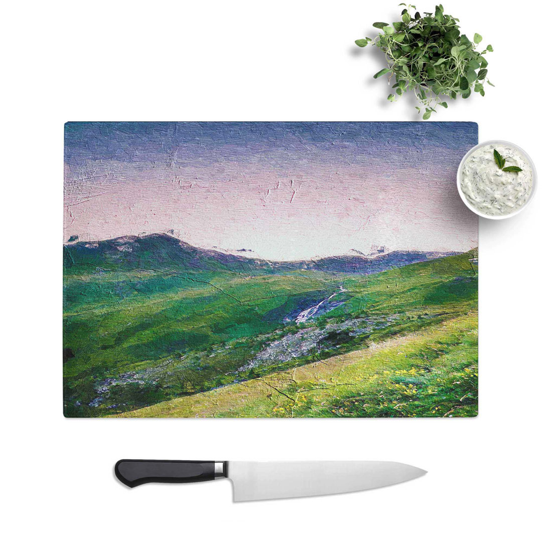 Glass High Alpine Road in Austria Chopping Board