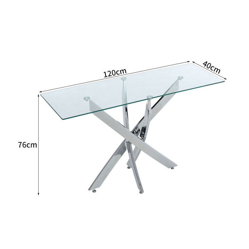 Scheinuk 120cm Glass Top Console Table