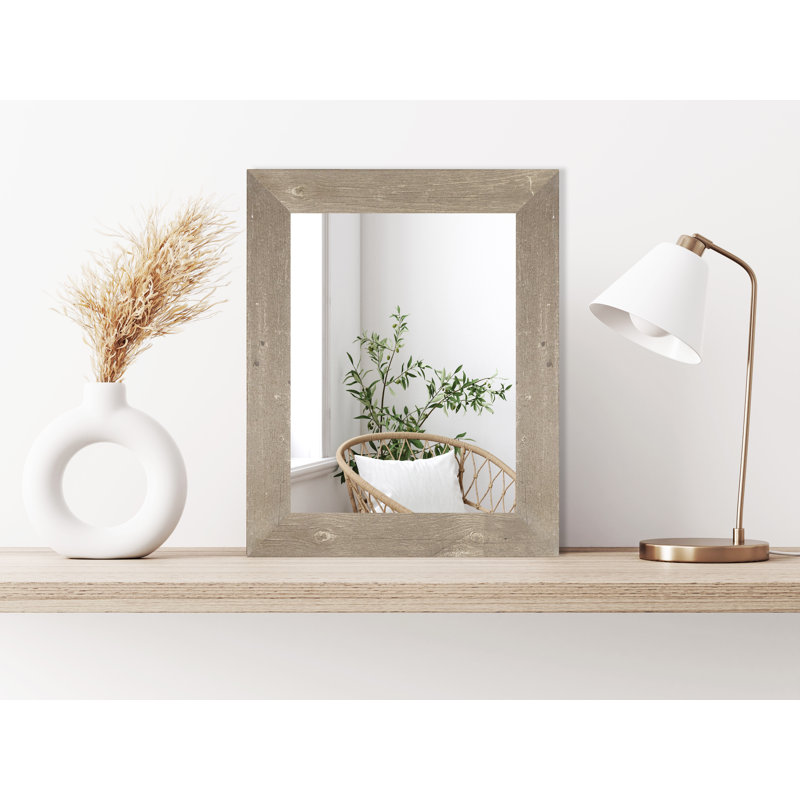 Miroir décoratif, 33 po x 26 po, Brun récolte