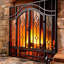 2-Door Single Panel Steel Fireplace Screen