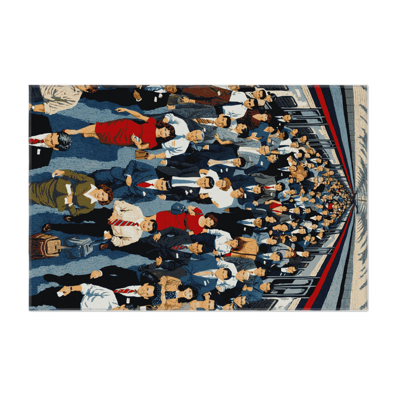 Transportation Gray Indoor and Outdoor Area Rug, Rectangle 2' x 3'