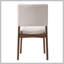 Ensemble de 4 chaises de salle à manger rembourrées empilables - Siège et dossier en tissu de lin, structure en bois massif, chaises de cuisine rustiques pour salle à manger, salon, noyer foncé-1921412636-1921412627