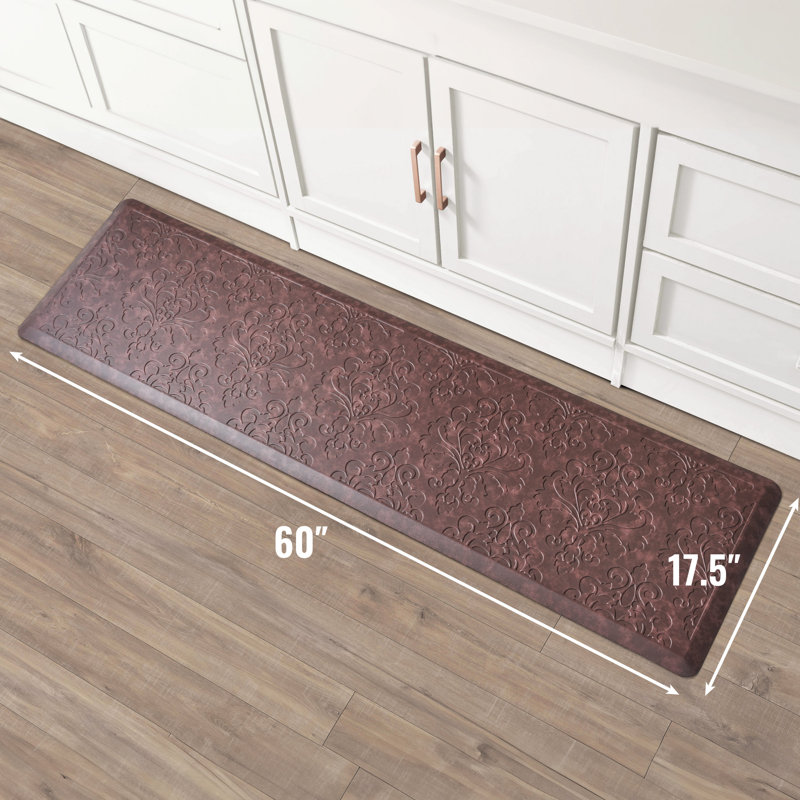 Embossed Soothing Comfort Anti-Fatigue Mat, Red, Rectangle 1'5.5" x 5'