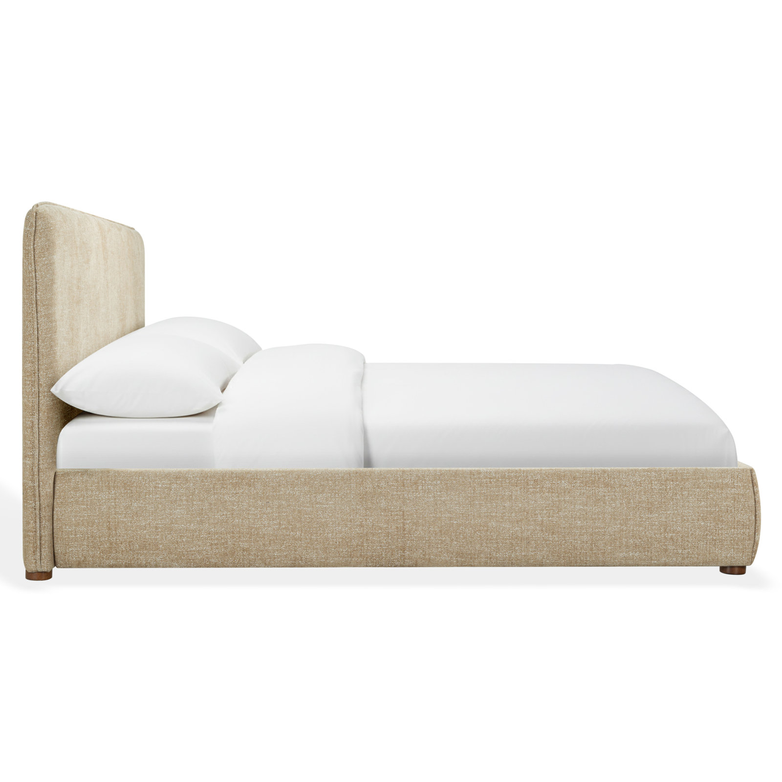 Callahan Linen Upholstered Bed, King, Light Brown Chenille