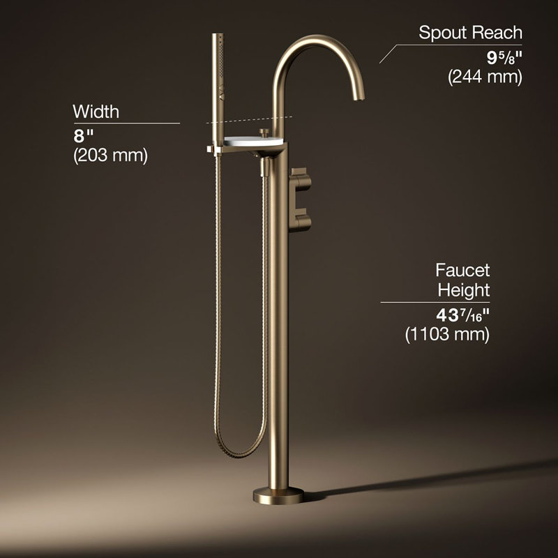 Components Floor-Mount Bath Filler Trim, Bronze, Knob Handle