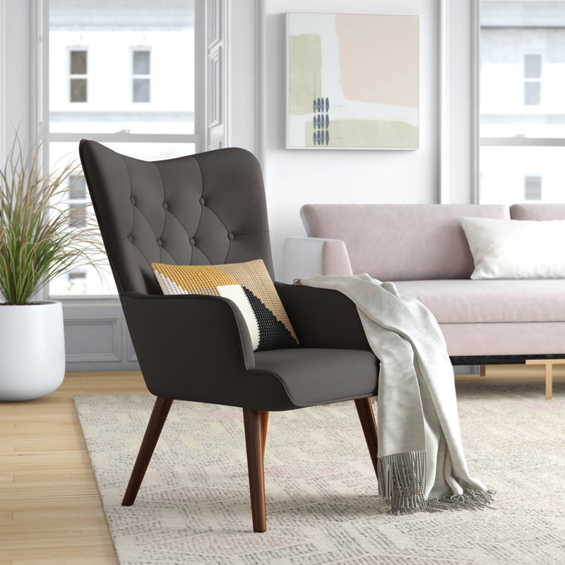 Fauteuil à oreilles Cambra 28,1 po, Gris foncé