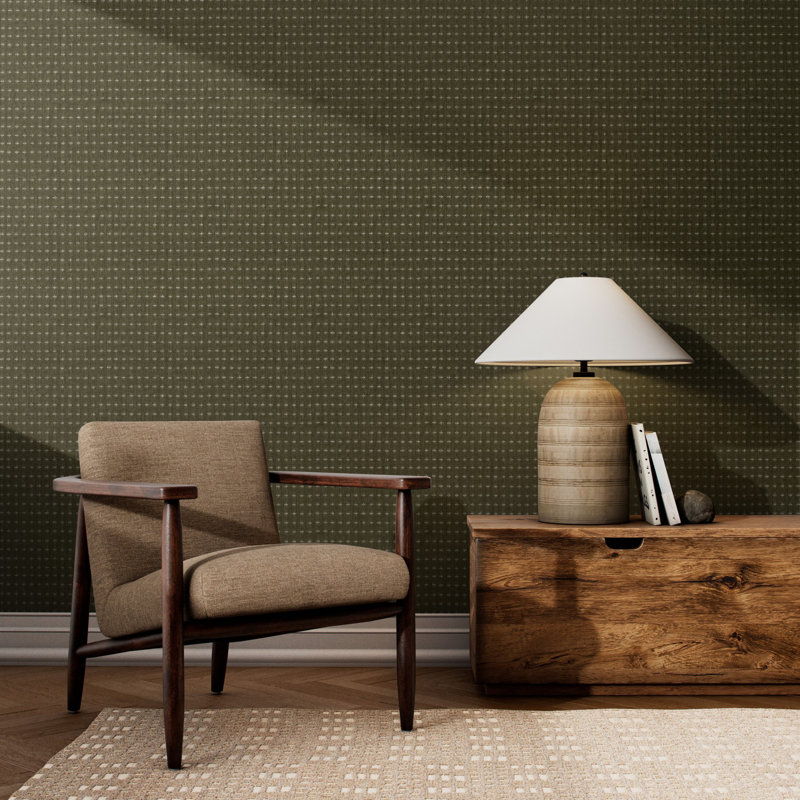 Cerah Abstract Wallpaper Roll by FH Art Studio, Olive I