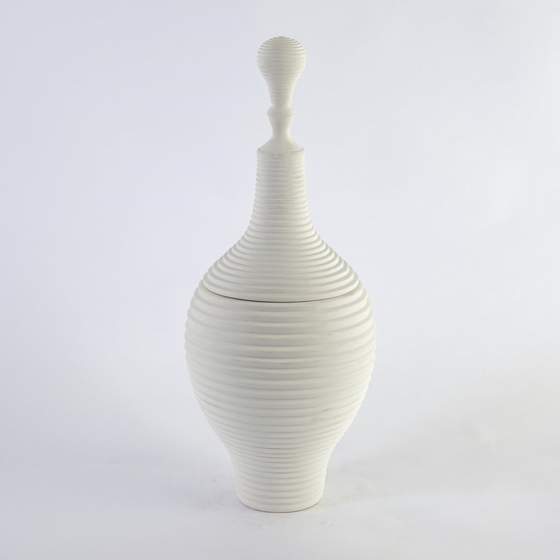 Orion 20.5" Ceramic Jar, White