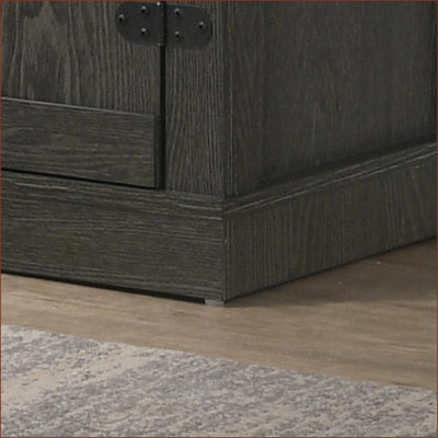 TV Furniture Dusty Gray 58” Wide Farmhouse TV Stand with Cabinets &amp; Shelves | Holds 63” TVs | Grey | TV Size Ranges